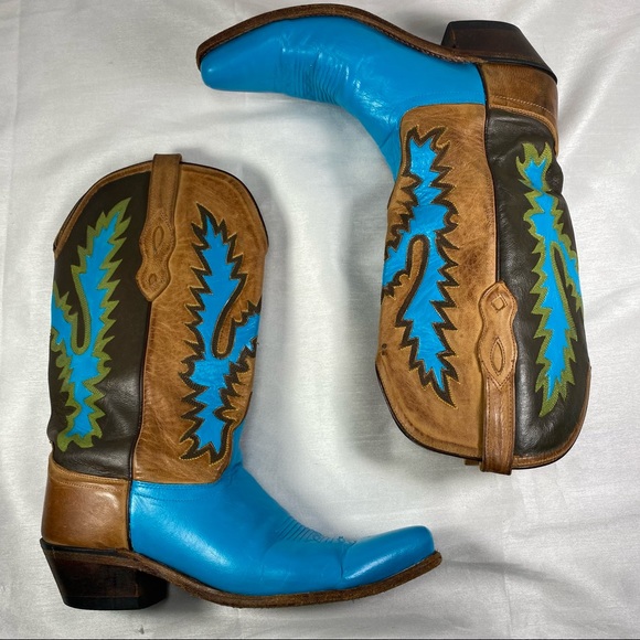 Old West size 8.5 custom painted western boots - Picture 2 of 12